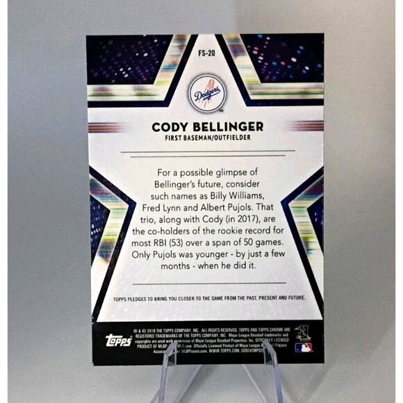 2018 Topps Chrome Rainbow Refractor - Future Stars Cody Bellinger #FS-20 - Picture 4 of 4